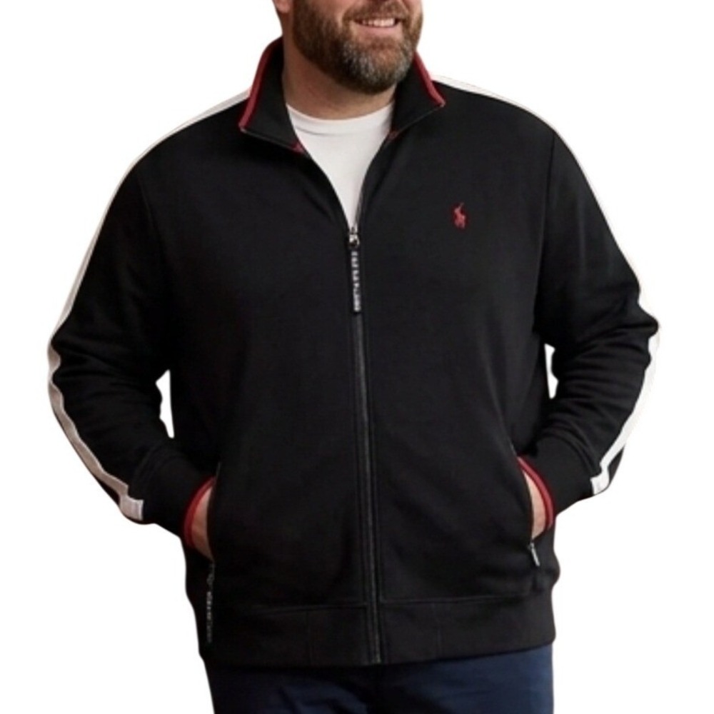 Polo Ralph Lauren Performance Interlock Mens 4XLT Black Full Zip Track Jacket